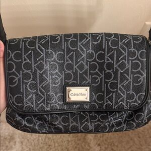 Calvin Klein Black Logo Jacquard Crossbody Bag